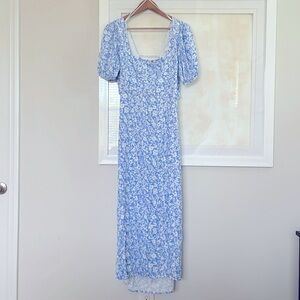 GB blue floral dress -size L